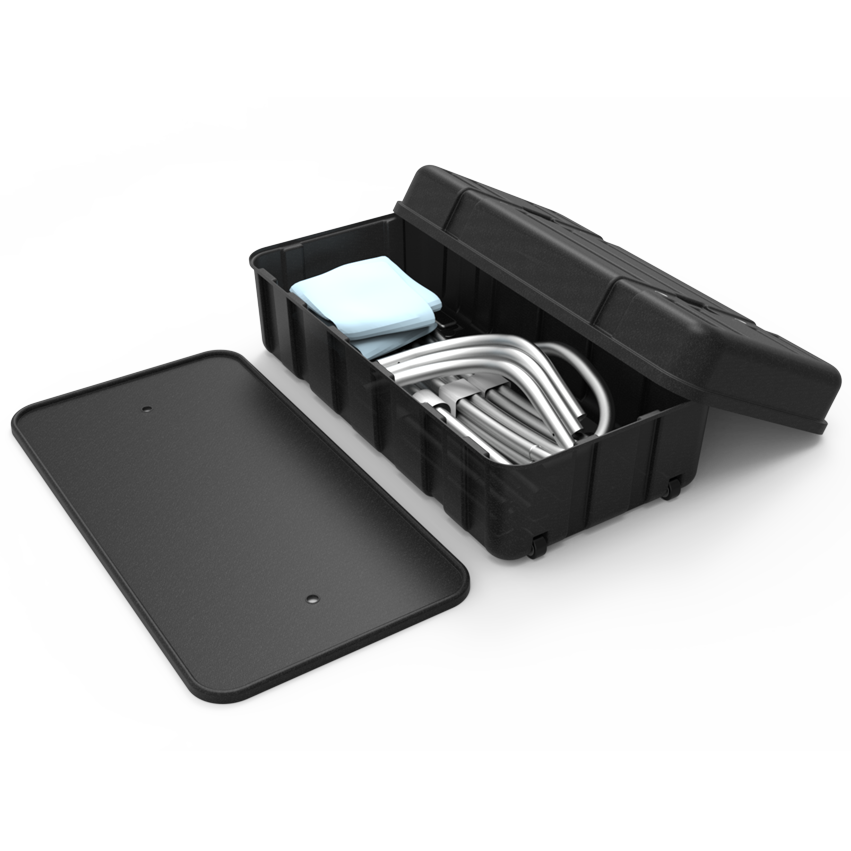 10ft Curved Tension Fabric Display with Case to Podium