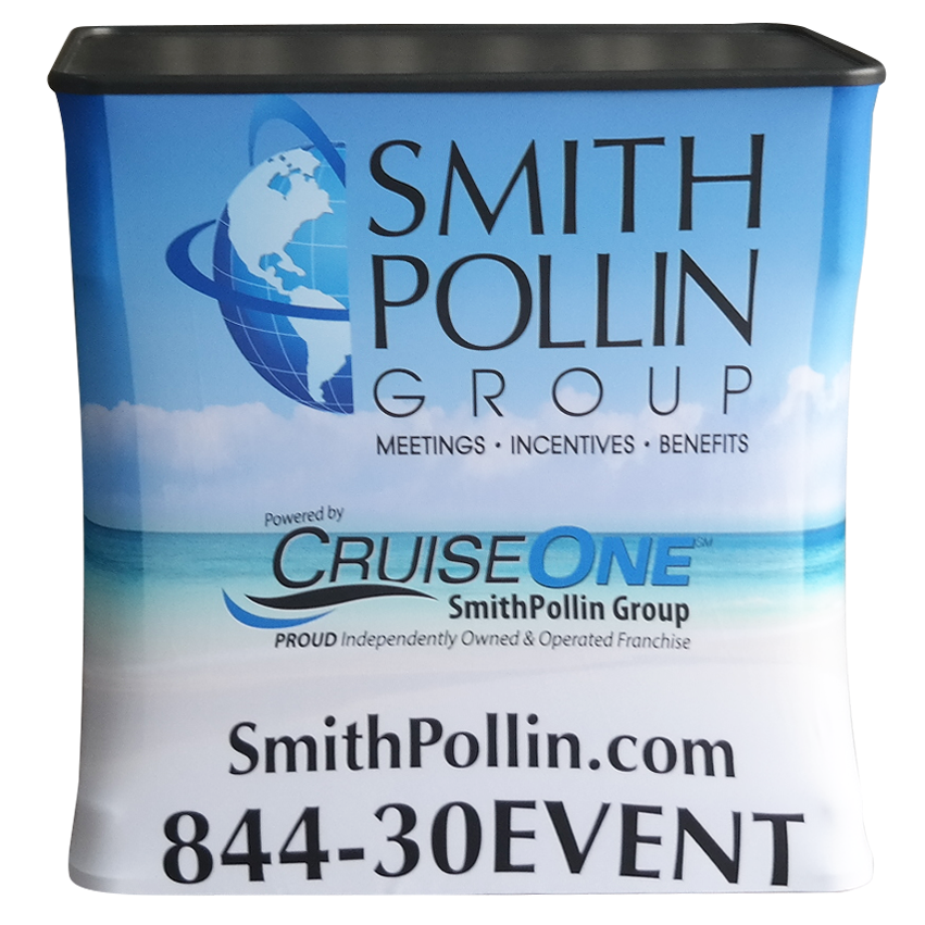 10ft Straight Pop Up Display with Case to Podium