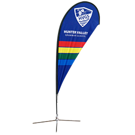 8ft Teardrop Flying Banner with Cross Base & Water Bag - Two Sets