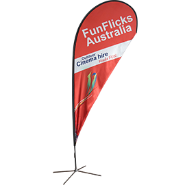 11ft Teardrop Flying Banner with Cross Base & Water Bag - Two Sets