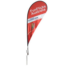 11ft Teardrop Flying Banner with Ground Spike - Two Sets