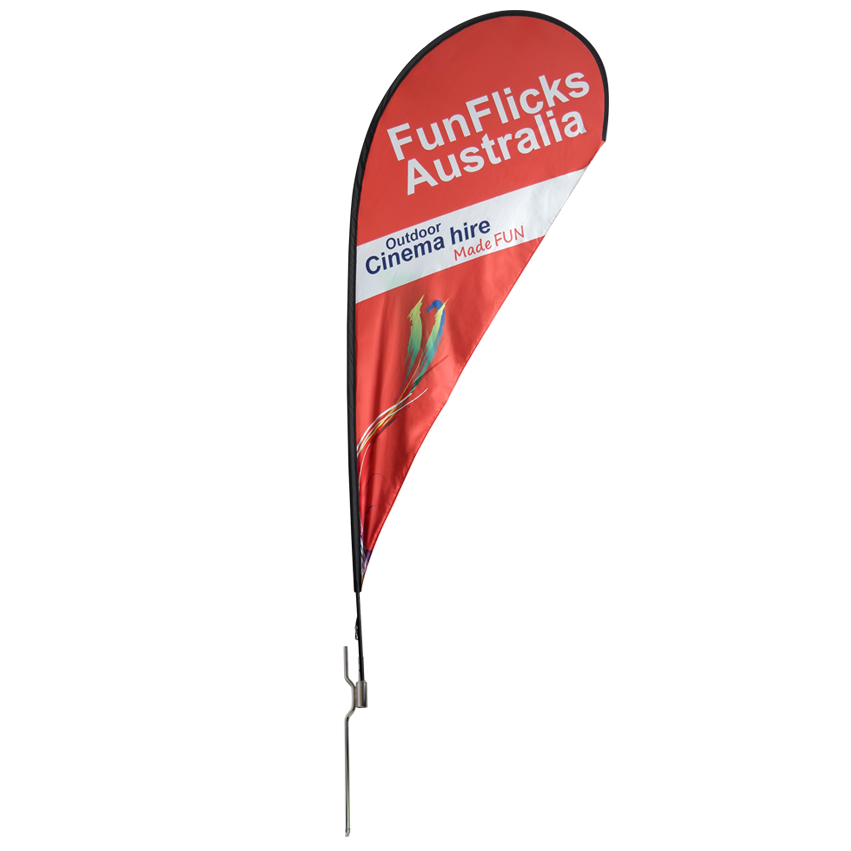 11ft Teardrop Flying Banner with Ground Spike - Two Sets